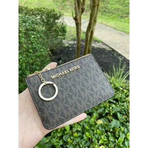 michael kors coin card holder silver|michael kors card holder sale.